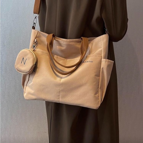 Unisex~Lightweight Casual Tote Bag|Tan/Brown|NWOT - Picture 2 of 5